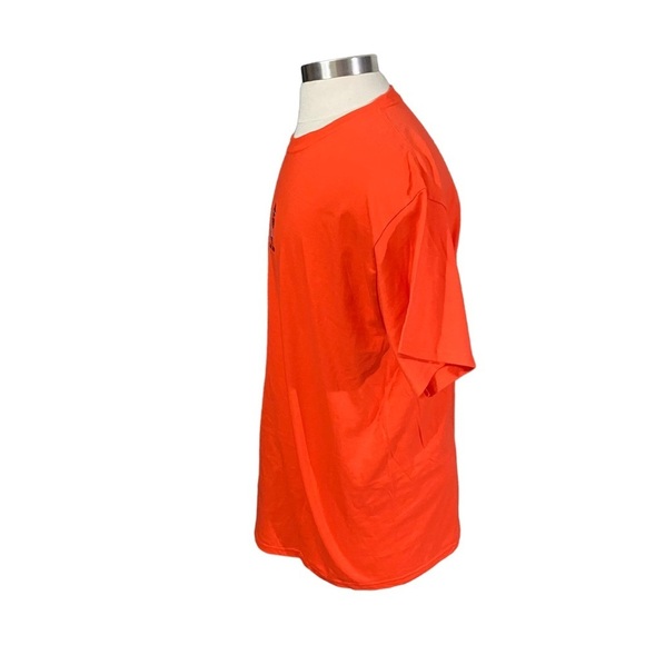 Orange Embroidered Skull Magic Mushroom Short Sleeve Tee T-Shirt Size XL NWT - Picture 3 of 11